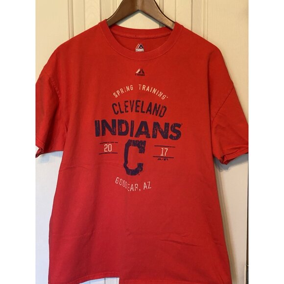 Cleveland Indians Red S/S T-Shirt Mens Size XL MLB Spring Training 2017 Majestic - Picture 3 of 10